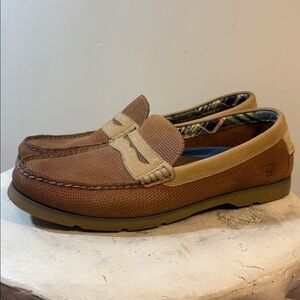 Sperry Topsider Nautical Coastal Penny Loafer Slip On Boat Shoes, Men’s Size 11